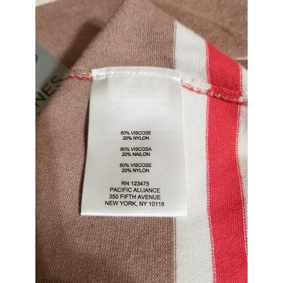 Jones New York NWT Sweater Cardigan Crew Neck Beige Coral Size Medium New w/ Tag - Picture 12 of 12